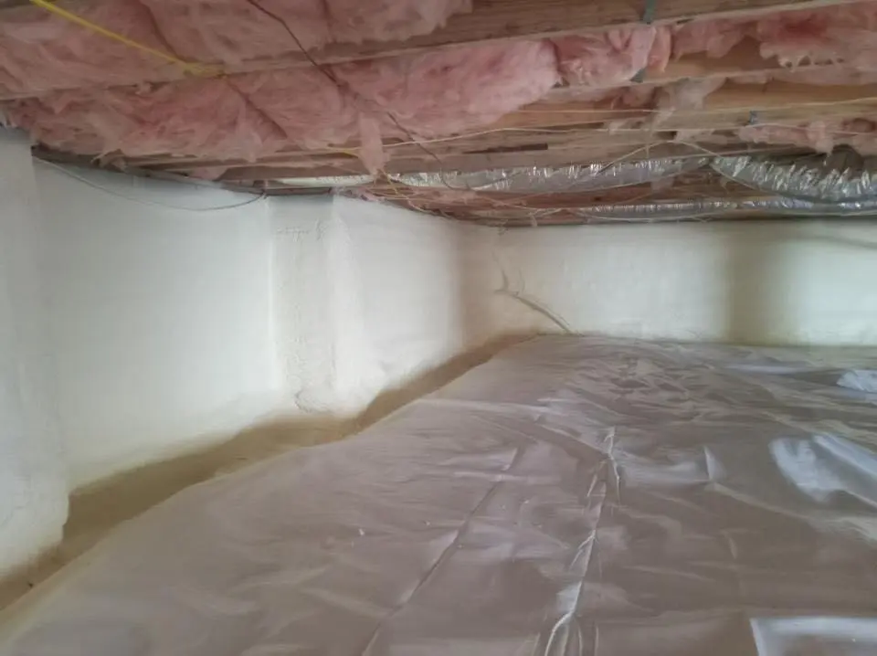 Crawl space encapsulation with closed-cell spray foam for Roof Waterproofing in Skokie